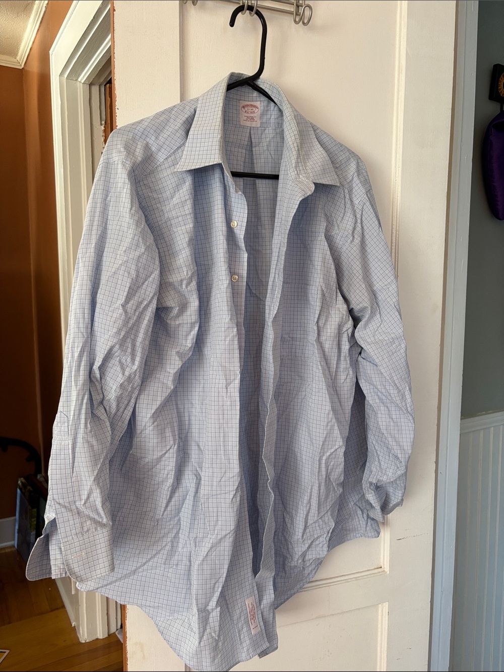 Brooks Brothers Classic Light Blue Check Men's Dress Shirt